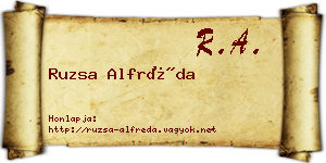 Ruzsa Alfréda névjegykártya